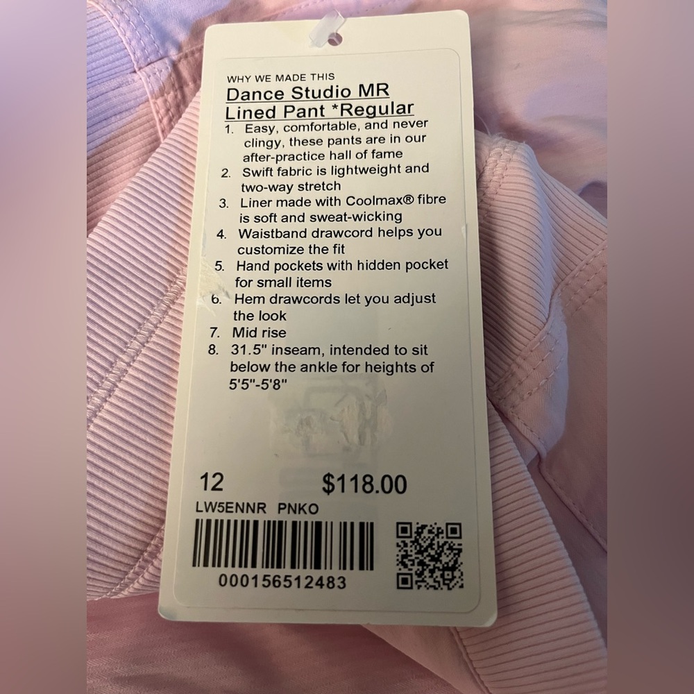 lululemon athletica Dance Studio MR
Lined Pant Size 12 - Picture 6 of 6